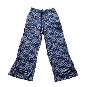 Anthropologie Hei Hei Lounge Pants Drawstring Wide Leg Small Blue Pattern